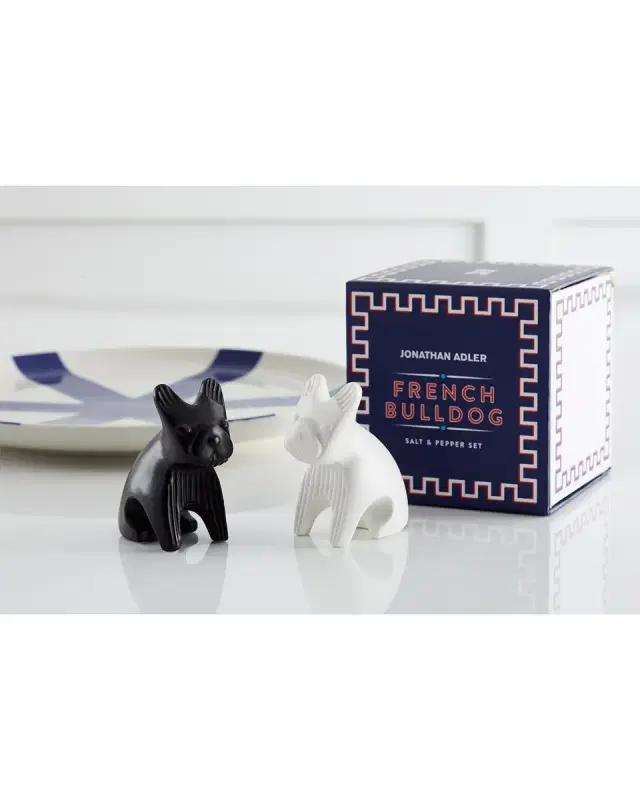 Jonathan Adler French Bulldog Salt & Pepper Shakers in Black & White