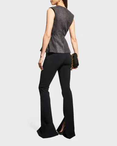 Adam Lippes Neoprene Slit-Cuff Flare Pants | Thumbnail 2