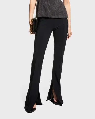 Adam Lippes Neoprene Slit-Cuff Flare Pants | Thumbnail 3