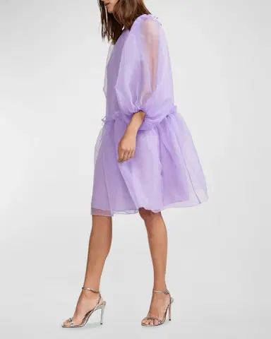 CYNTHIA ROWLEY Tallulah Puff-Sleeve Organza Dress | Thumbnail 2 CYNTHIA ROWLEY Tallulah Puff-Sleeve Organza Dress | Thumbnail 2