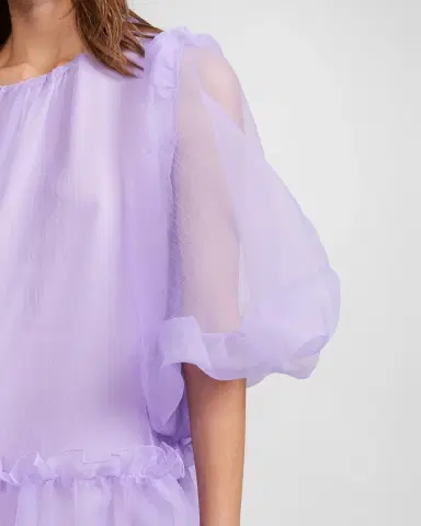 CYNTHIA ROWLEY Tallulah Puff-Sleeve Organza Dress | Thumbnail 5 CYNTHIA ROWLEY Tallulah Puff-Sleeve Organza Dress | Thumbnail 5