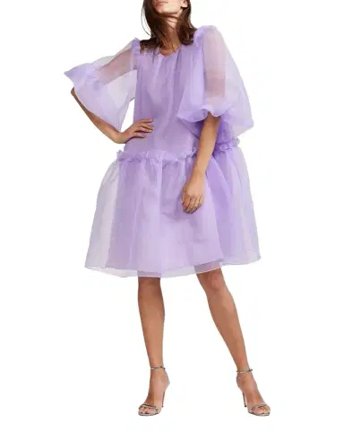 CYNTHIA ROWLEY Tallulah Puff-Sleeve Organza Dress | Thumbnail 1 CYNTHIA ROWLEY Tallulah Puff-Sleeve Organza Dress | Thumbnail 1