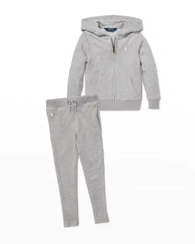 Polo Ralph Lauren Girl's Drapey Terry Zip Hoodie, Size -6X | Thumbnail 3 Polo Ralph Lauren Girl's Drapey Terry Zip Hoodie, Size -6X | Thumbnail 3