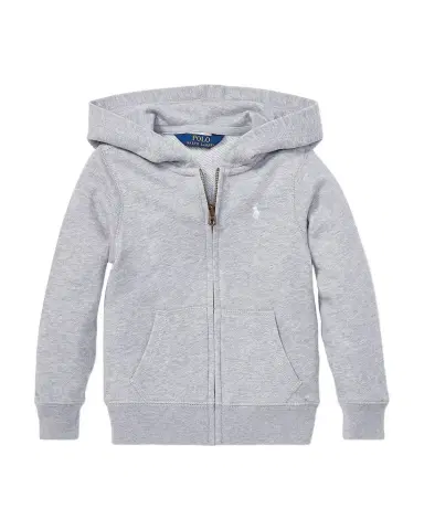 Polo Ralph Lauren Girl's Drapey Terry Zip Hoodie, Size -6X | Thumbnail 1 Polo Ralph Lauren Girl's Drapey Terry Zip Hoodie, Size -6X | Thumbnail 1