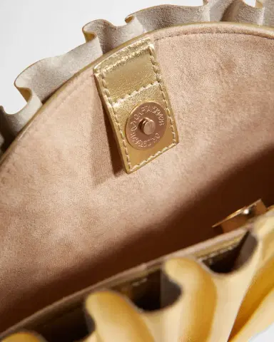 Cult Gaia Nala Mini Pleated Metallic Leather Clutch Bag | Thumbnail 3
