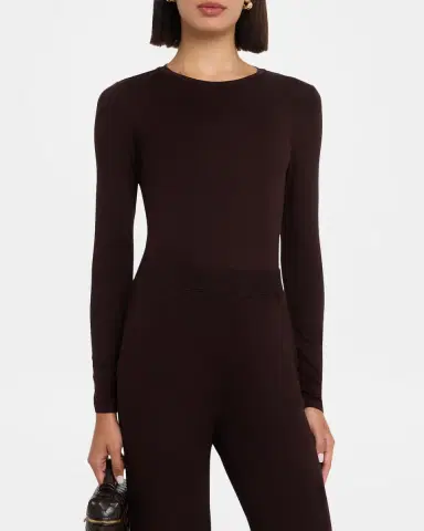 Majestic Filatures Soft Touch Flat-Edge Long-Sleeve Crewneck Top | Thumbnail 4 Majestic Filatures Soft Touch Flat-Edge Long-Sleeve Crewneck Top | Thumbnail 4