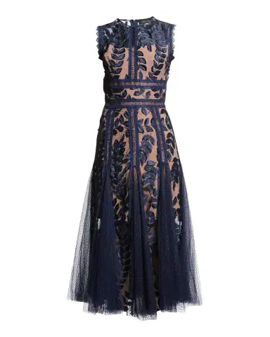 Bronx and Banco Saba Leaf-Appliqué Lace Midi Dress | Thumbnail 2