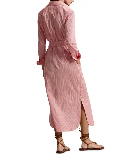 Polo Ralph Lauren Women's Striped Woven Cotton Shirtdress - Red White - Size 8 | Thumbnail 4 Polo Ralph Lauren Women's Striped Woven Cotton Shirtdress - Red White - Size 8 | Thumbnail 4