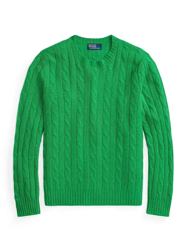 Polo Ralph Lauren Men's Cashmere Cable-Knit Sweater - Parakeet Green