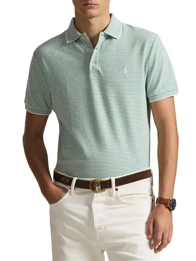 Polo Ralph Lauren Men's Stretch-Cotton Mesh Knit Polo Shirt - Faded Mint White - Size XXL | Thumbnail 3 Polo Ralph Lauren Men's Stretch-Cotton Mesh Knit Polo Shirt - Faded Mint White - Size XXL | Thumbnail 3