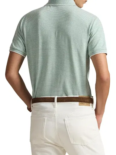 Polo Ralph Lauren Men's Stretch-Cotton Mesh Knit Polo Shirt - Faded Mint White - Size XXL | Thumbnail 4 Polo Ralph Lauren Men's Stretch-Cotton Mesh Knit Polo Shirt - Faded Mint White - Size XXL | Thumbnail 4