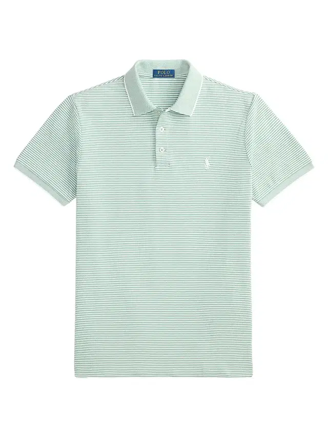 Polo Ralph Lauren Men's Stretch-Cotton Mesh Knit Polo Shirt - Faded Mint White