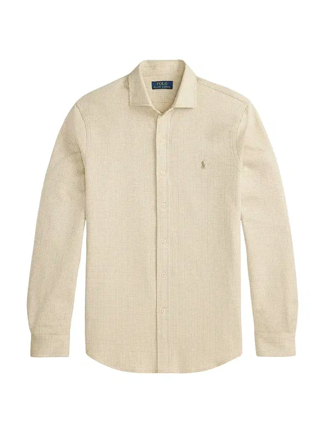 Polo Ralph Lauren Men's Checked Cotton Logo Sport Shirt - Glen Plaid Sand Dune White