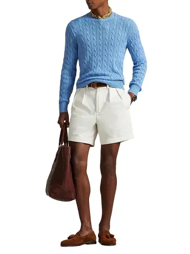 Polo Ralph Lauren Men's Cotton Cable-Knit Crewneck Sweater - Sky Blue - Size XXL | Thumbnail 2
