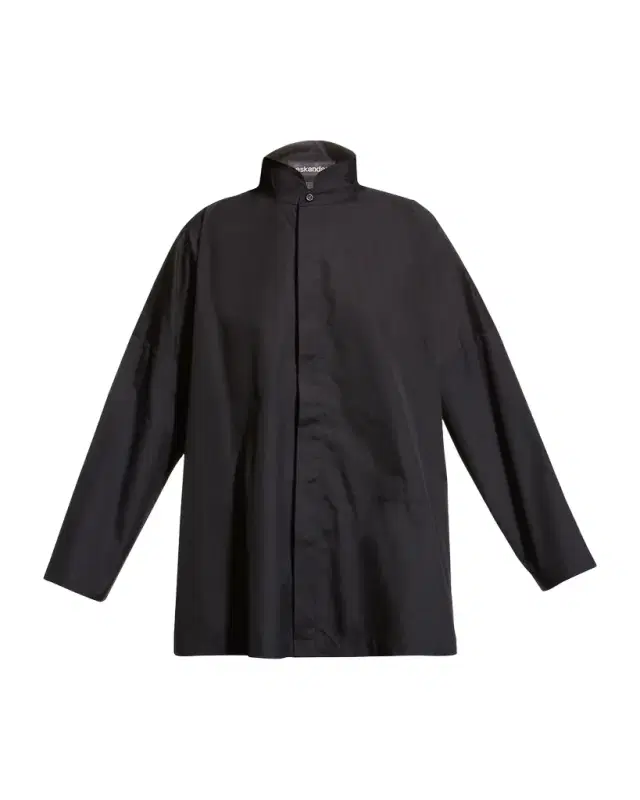 Eskandar Wide Double Stand Collar Shirt - Long