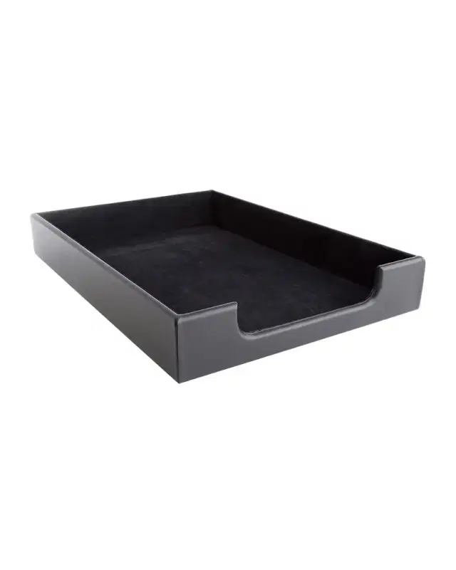 ROYCE New York Personalized Leather Letter Desk Tray