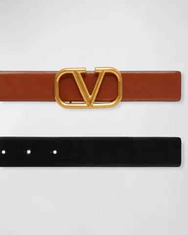 Valentino Garavani VLogo Reversible Leather Belt, 30mm | Thumbnail 4 Valentino Garavani VLogo Reversible Leather Belt, 30mm | Thumbnail 4