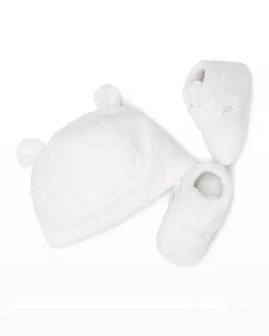 UGG Girl's Bixbee Fleece Booties & Beanie Set, Baby/Kids | Thumbnail 2
