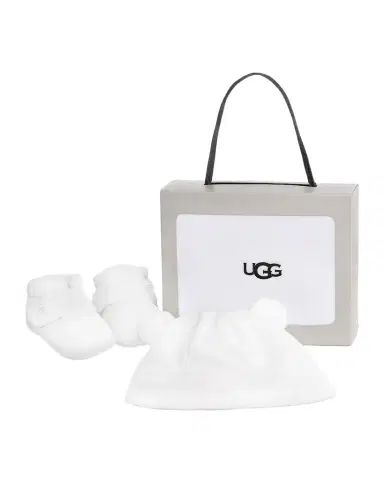 UGG Girl's Bixbee Fleece Booties & Beanie Set, Baby/Kids | Thumbnail 1