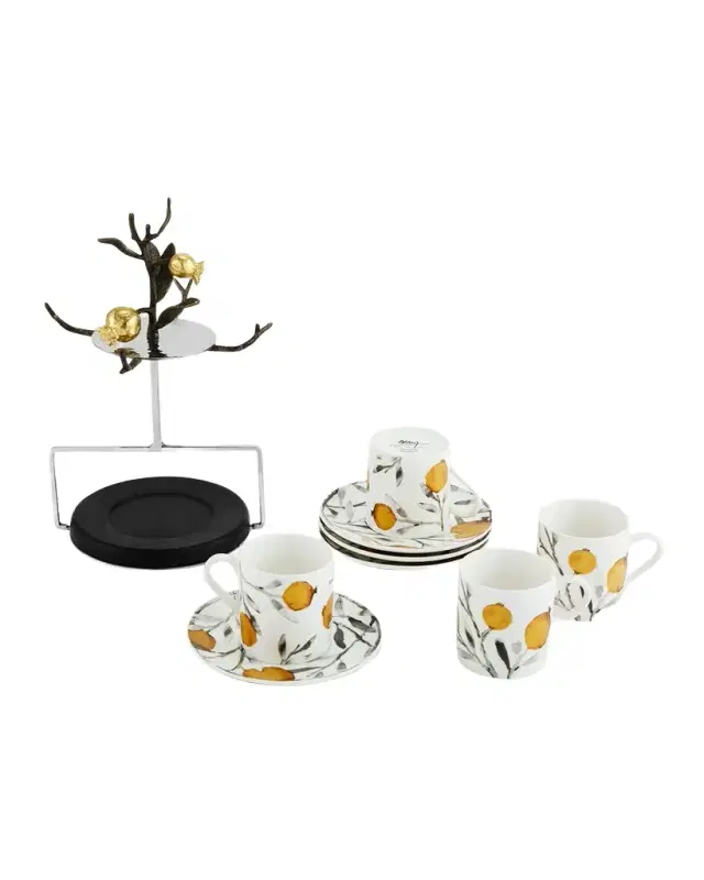 Michael Aram Pomegranate Demitasse Set with Stand