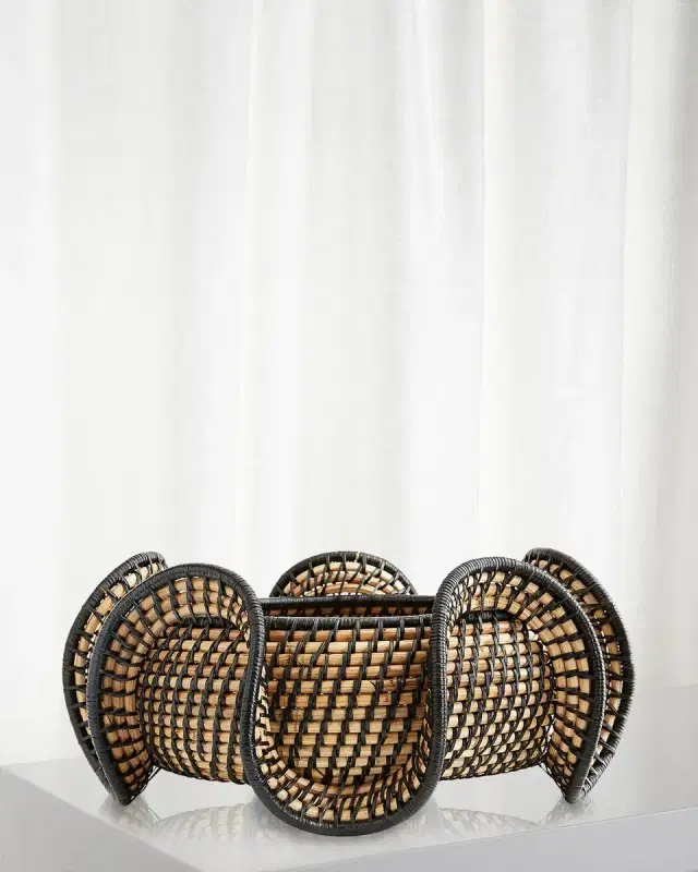 Arteriors Grisha Sculpted Rattan Centerpiece Bowl