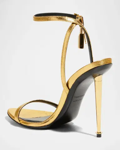 Tom Ford Lock Metallic Stiletto Sandals | Thumbnail 6 Tom Ford Lock Metallic Stiletto Sandals | Thumbnail 6