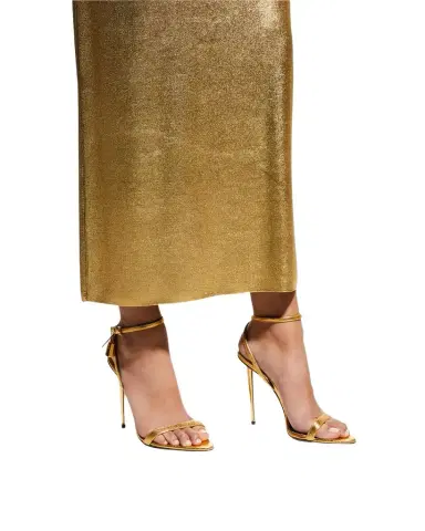 Tom Ford Lock Metallic Stiletto Sandals | Thumbnail 1 Tom Ford Lock Metallic Stiletto Sandals | Thumbnail 1