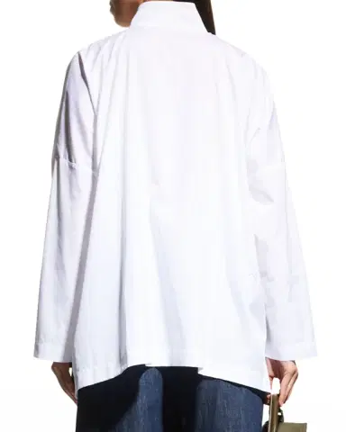Eskandar Wide Longer-Back Double Stand Collar Shirt (Mid Plus Length) | Thumbnail 3