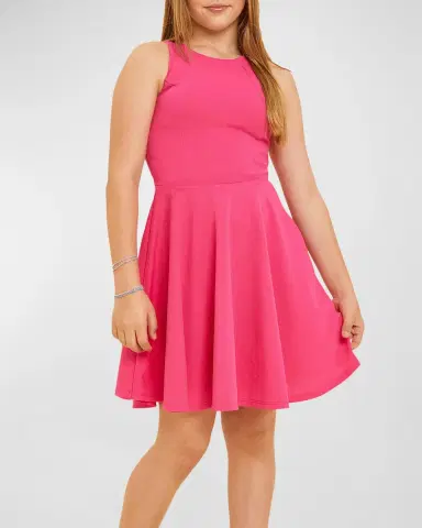 Un Deux Trois Girl's Sleeveless Fit-and-Flare Dress, Size 8-18 | Thumbnail 2 Un Deux Trois Girl's Sleeveless Fit-and-Flare Dress, Size 8-18 | Thumbnail 2