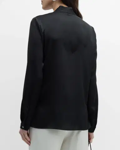 Kobi Halperin Nellie Pleated V-Neck Long-Sleeve Blouse | Thumbnail 2 Kobi Halperin Nellie Pleated V-Neck Long-Sleeve Blouse | Thumbnail 2