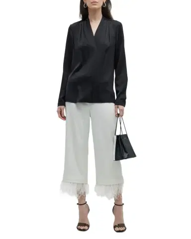 Kobi Halperin Nellie Pleated V-Neck Long-Sleeve Blouse | Thumbnail 1 Kobi Halperin Nellie Pleated V-Neck Long-Sleeve Blouse | Thumbnail 1