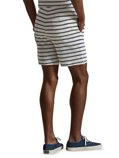 Polo Ralph Lauren Men's Textured Striped Knit Shorts - Pale Cream Newport Navy | Thumbnail 4