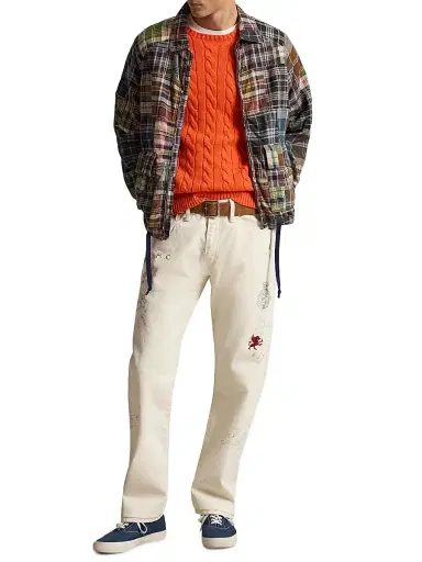 Polo Ralph Lauren Men's Cable-Knit Roving Cotton Sweater - Sailing Orange - Size XXL | Thumbnail 2 Polo Ralph Lauren Men's Cable-Knit Roving Cotton Sweater - Sailing Orange - Size XXL | Thumbnail 2