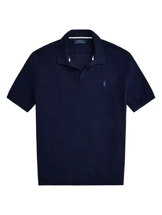 Polo Ralph Lauren Men's Cotton-Linen Knit Polo Shirt - Bright Navy Deck Wash White