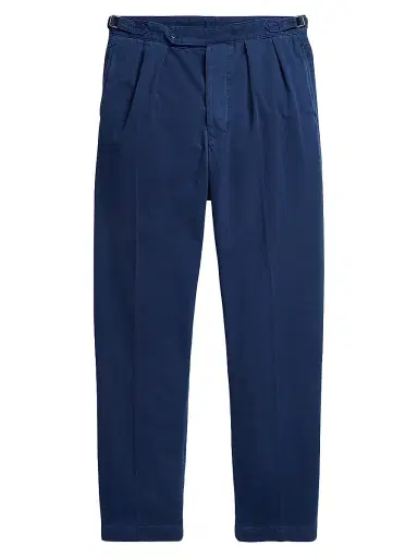 Polo Ralph Lauren Men's Rustic Tab-Waist Pleated-Front Cotton Twill Pants - Dark Cobalt | Thumbnail 1