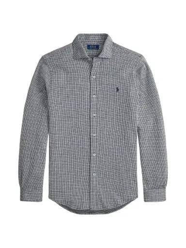 Polo Ralph Lauren Men's Checked Cotton Logo Sport Shirt - Glen Plaid Newport Navy White | Thumbnail 1