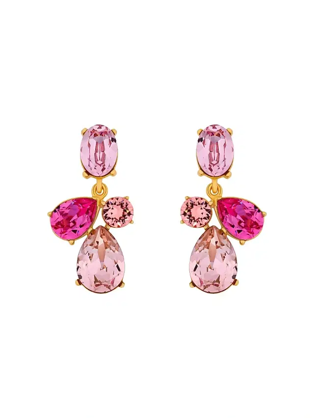 Women's Candy Drop 24K-Gold-Plated & Glass Crystal Earrings - Rose