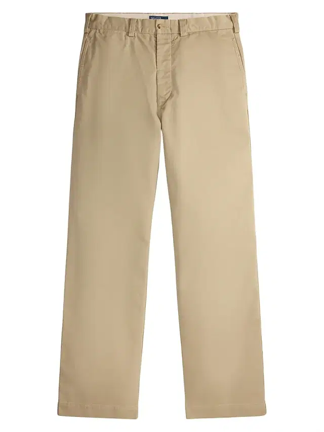 Polo Ralph Lauren Men's Heritage Flat Front Cotton Twill Chinos - Washed Classic Khaki