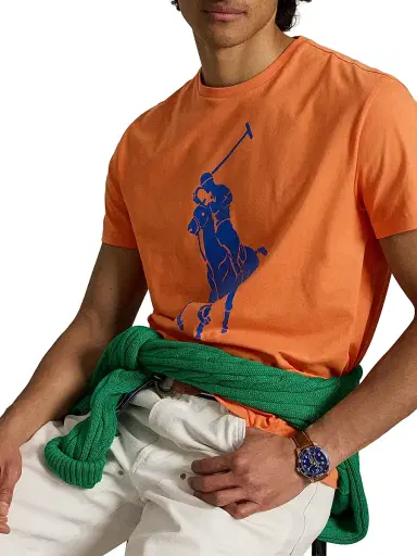 Polo Ralph Lauren Men's Logo Cotton Crewneck T-Shirt - Kona Orange | Thumbnail 5