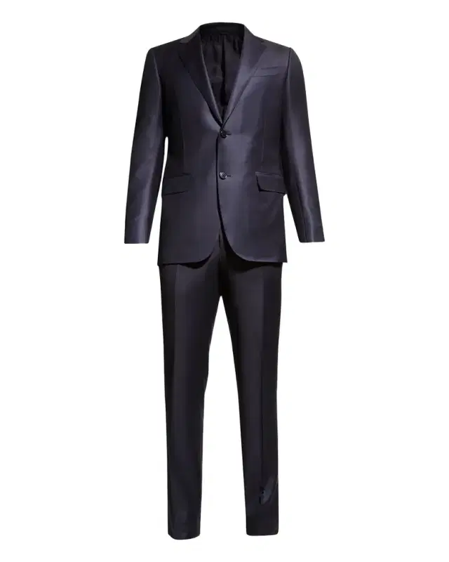 ZEGNA Men 's Wool Tic-Weave Suit