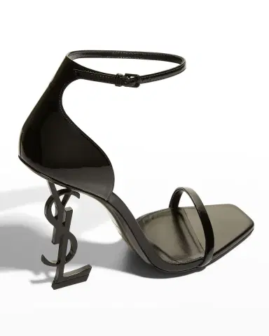 Saint Laurent 110mm Opyum YSL Patent Leather Sandals with Black Hardware | Thumbnail 2