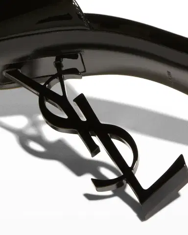 Saint Laurent 110mm Opyum YSL Patent Leather Sandals with Black Hardware | Thumbnail 3
