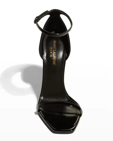 Saint Laurent 110mm Opyum YSL Patent Leather Sandals with Black Hardware | Thumbnail 5