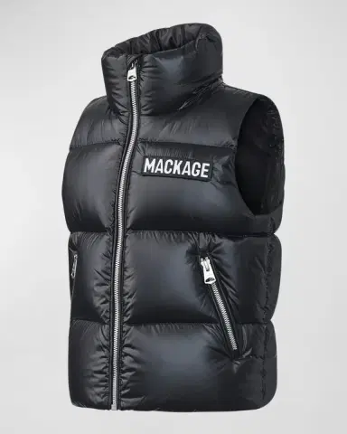 Mackage Kid 's Charlee Quilted Logo Vest, Size 8-14 | Thumbnail 2 Mackage Kid 's Charlee Quilted Logo Vest, Size 8-14 | Thumbnail 2