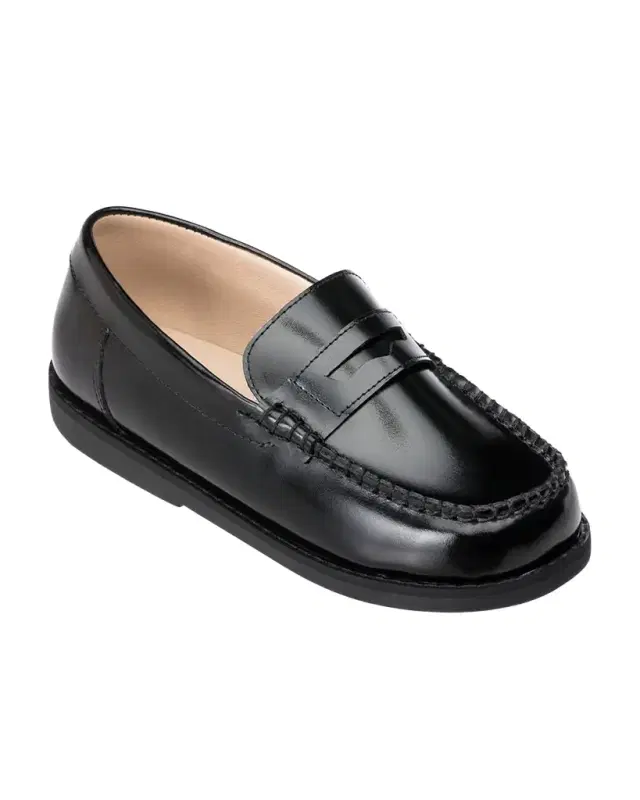 Elephantito Girl 's Scholar Smooth Leather Penny Loafers