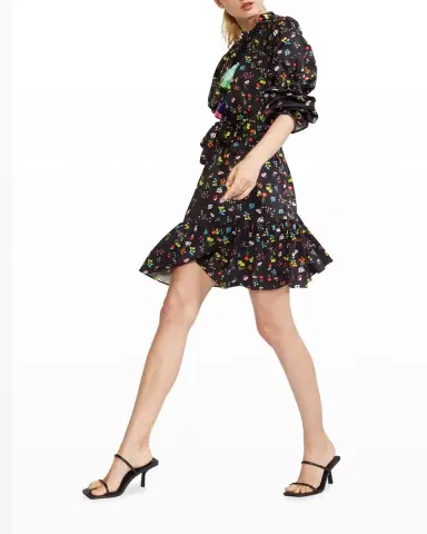Cynthia Rowley Betty Floral-Print Tassel-Tie Dress | Thumbnail 2 Cynthia Rowley Betty Floral-Print Tassel-Tie Dress | Thumbnail 2