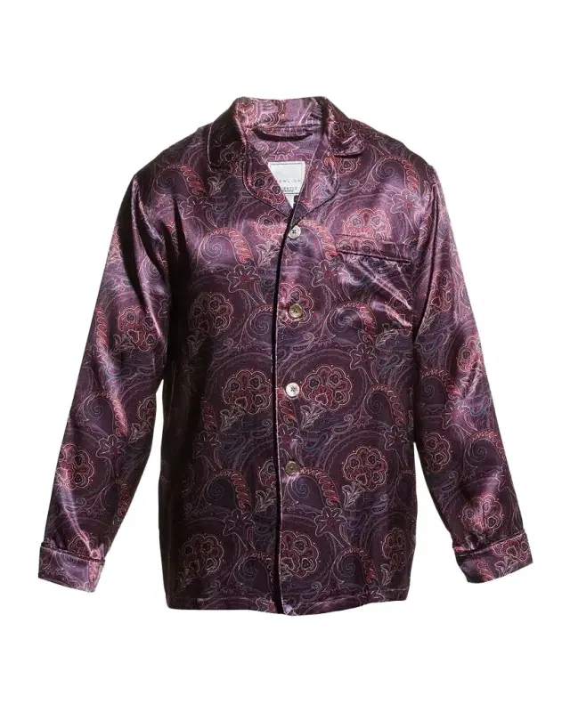 Majestic International Men 's Silk Paisley Pajama Set