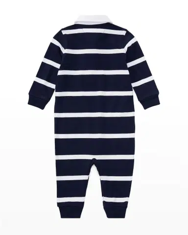 Polo Ralph Lauren Boy's Jersey Rugby Striped Long-Sleeve Coverall, Sizes 3M-12M | Thumbnail 2