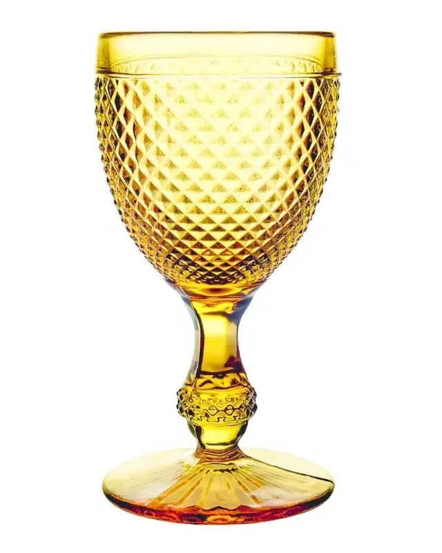 Vista Alegre Bicos Amber Water Goblet Glass