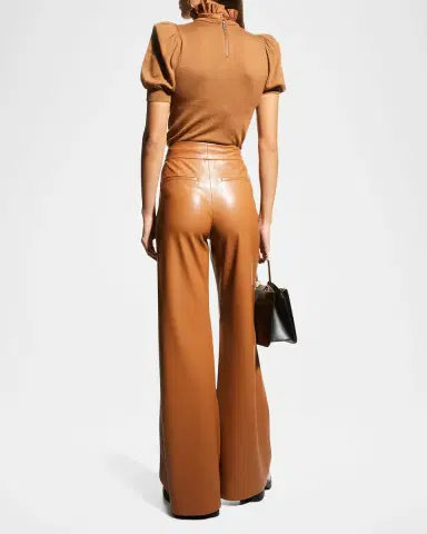 ALICE + OLIVIA Dylan High-Waist Faux-Leather Pants | Thumbnail 3